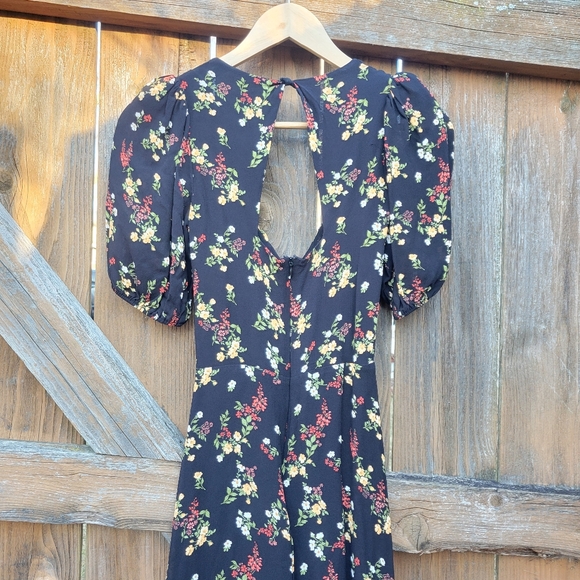 REFORMATION Wildflower Midi Dress with Puff Sleeves size 2 - Picture 7 of 11